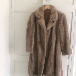 Vintage womens faux fur knee - length coat by FURAGE. Size m/l.